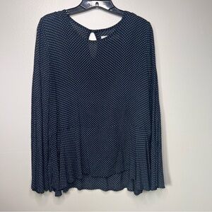 Women’s Abercrombie & Fitch Blouse Bell Sleeve Polka Dot Flowy Boho Ruffle Sz M